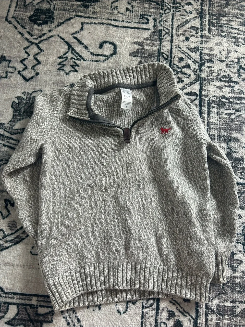 Carter's Camel and Gray Turtleneck Button Pullover Sweaters and Carter’s Vest